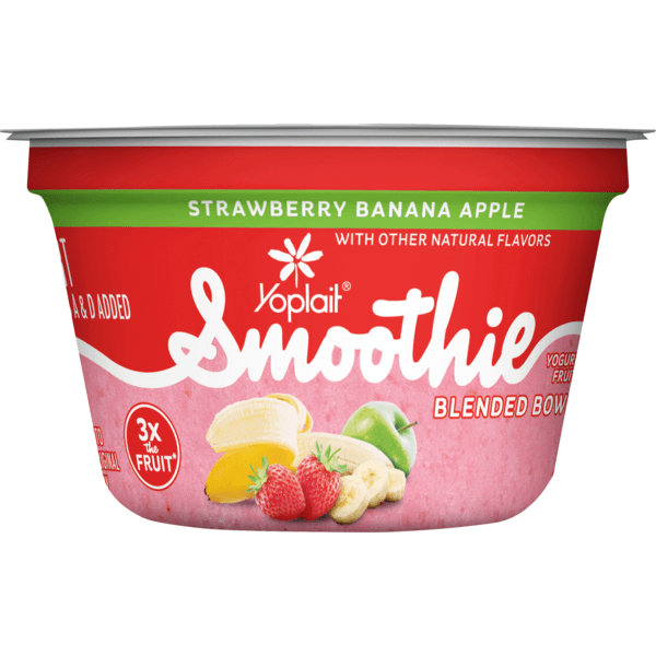 Yoplait Smoothie Blended Bowl Strawberry Banana Apple