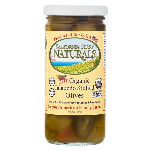 California Coast Naturals Olives Jalapeno Stuffed Hot Organic