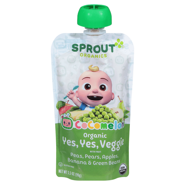 Sprout Organics Cocomelon Yes Yes Veggie Peas Pears Apples Banana