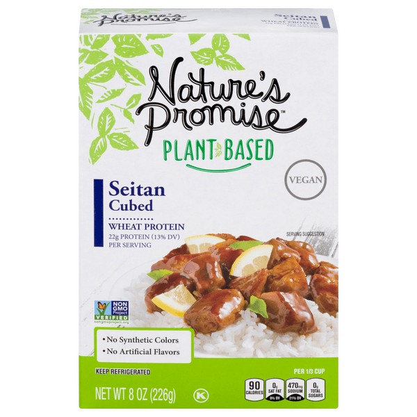 Nature'S Promise Plant-Based Wheat Protein Seitan Cubed Vegan