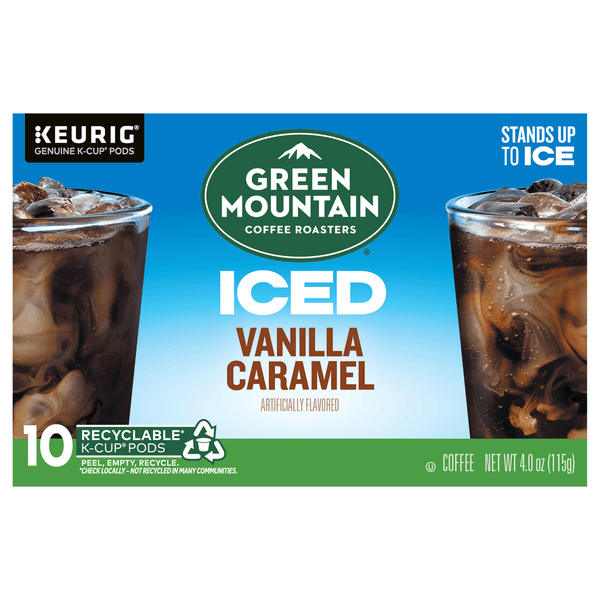 Green Mountain Coffee Roasters, Coffee, Iced, Vanilla Caramel, K