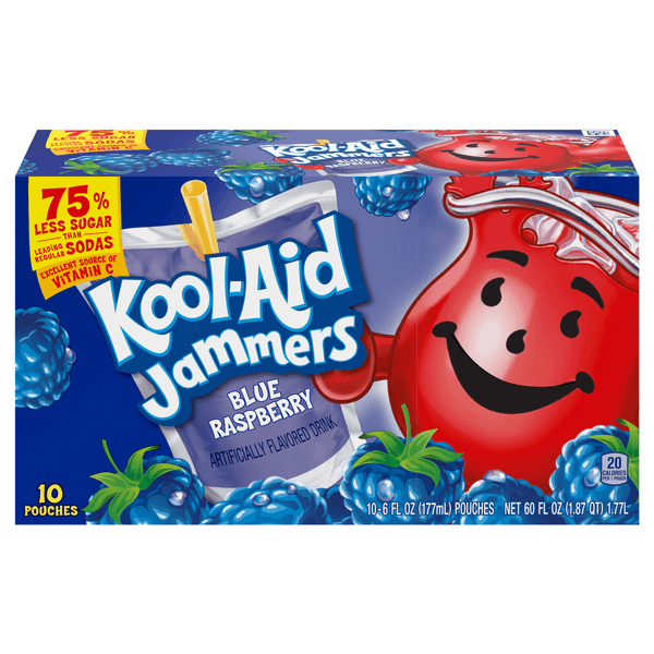 Kool-Aid Jammers Blue Raspberry Artificially Flavored Drink Pouches