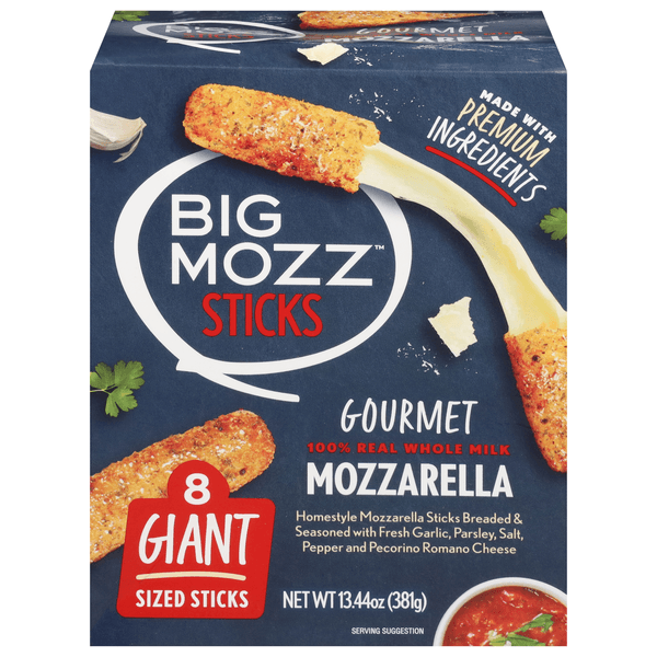 Big Mozz Sticks, Gourmet, Mozzarella, Giant