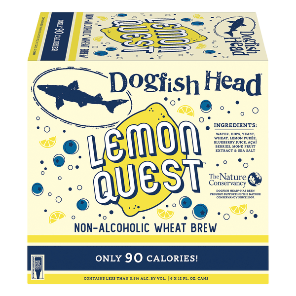 Dogfish Head Lemon Quest Non-Alcoholic Wheat Brew Beer