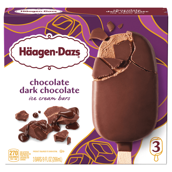 Haagen-Dazs Dark Chocolate Ice Cream Snack Bars