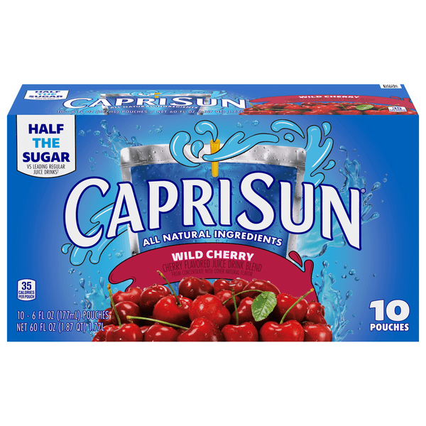 Capri Sun Wild Cherry Flavored Juice Drink Blend Pouches Box