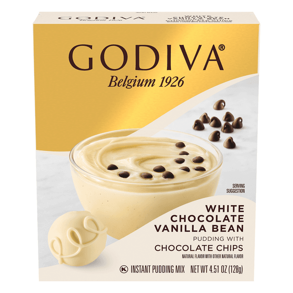 Godiva White Chocolate Vanilla Bean Pudding With Chocolate Chips
