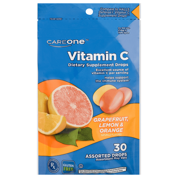 Careone Vitamin C Drops Grapefruit Orange & Lemon