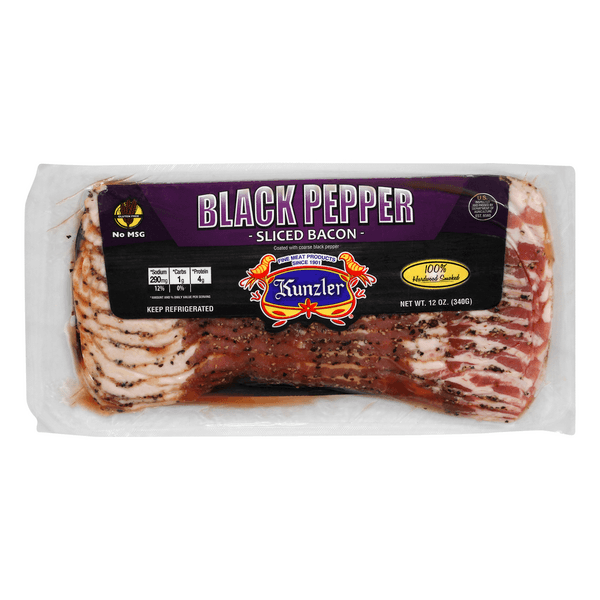 Kunzler Authentic Selects Bacon Center Cut With Black Pepper