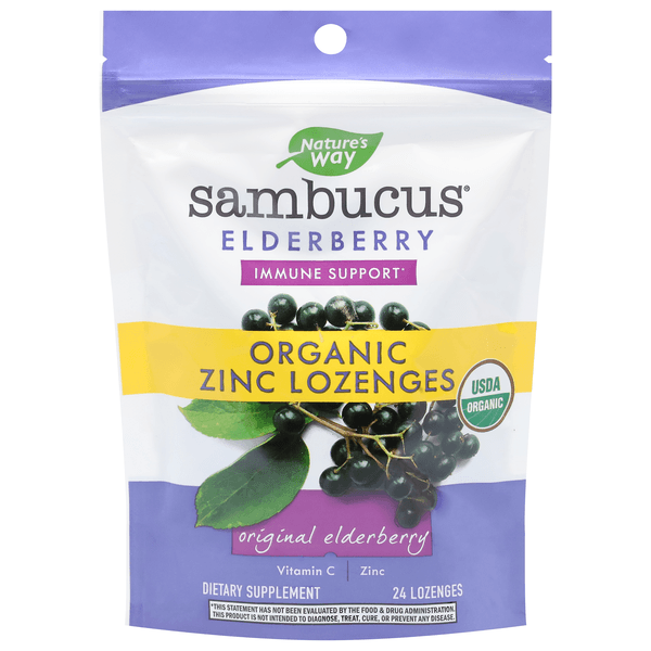 Nature'S Way Sambucus Zinc Lozenges Elderberry Organic