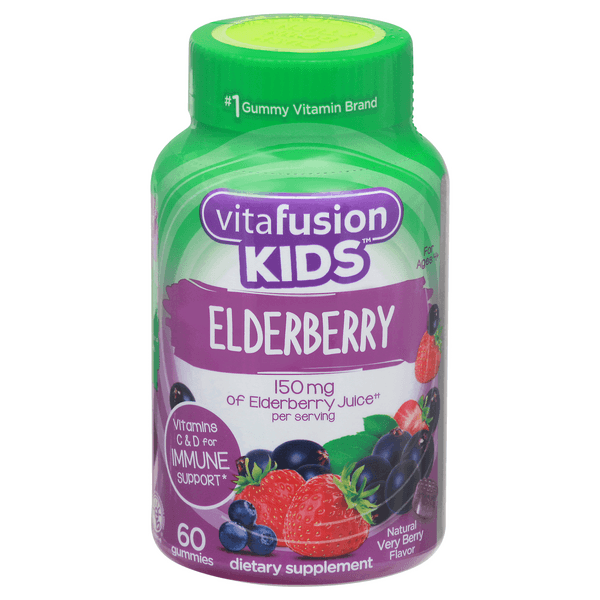 Vitafusion Kids Elderberry Gummies Natural Very Berry Flavor