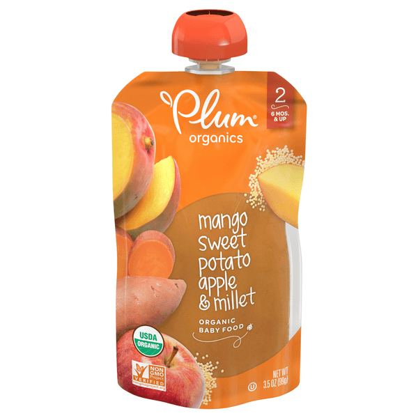 Plum Organics Stage 2 Baby Food Mango Sweet Potato Apple & Millet Organic