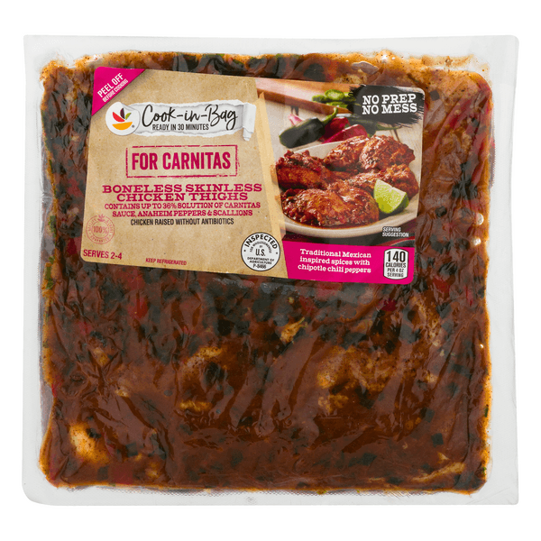 Giant Cook-In-Bag Chicken Thighs Boneless Skinless For Carnitas