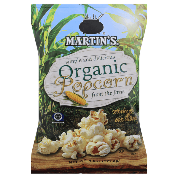 Martin'S Organic Popcorn Whole Grain & Sea Salted
