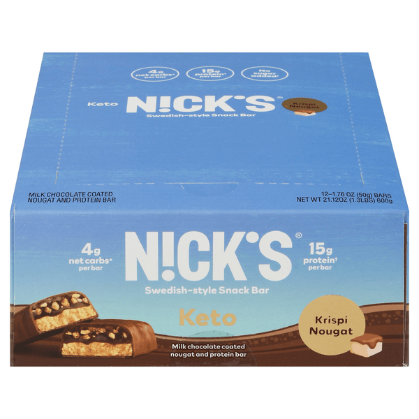 Nick'S Swedish-Style Snack Bars Krispi Nougat Keto