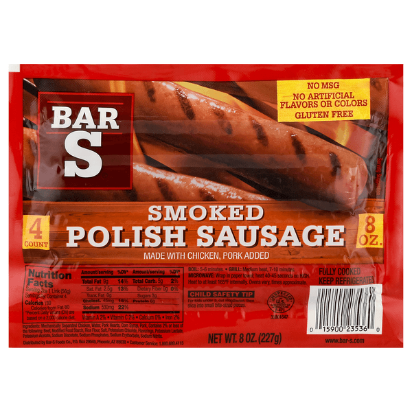 Bars Skinless Polish  Sausage
