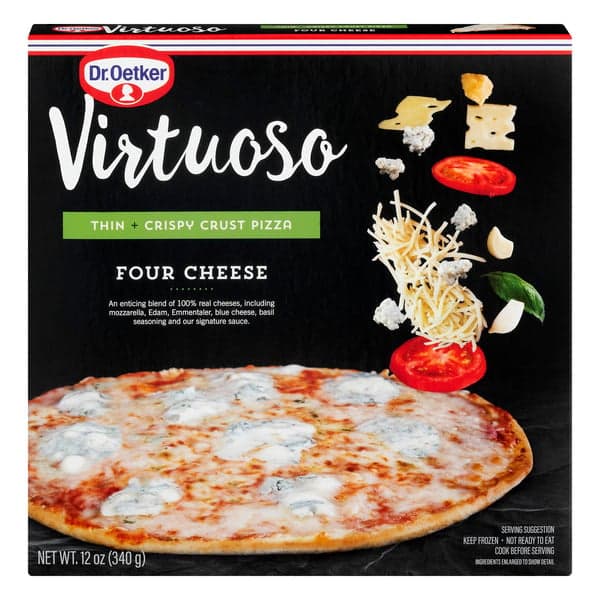 Dr. Oetker Virtuoso Thin + Crispy Crust Pizza Four Cheese
