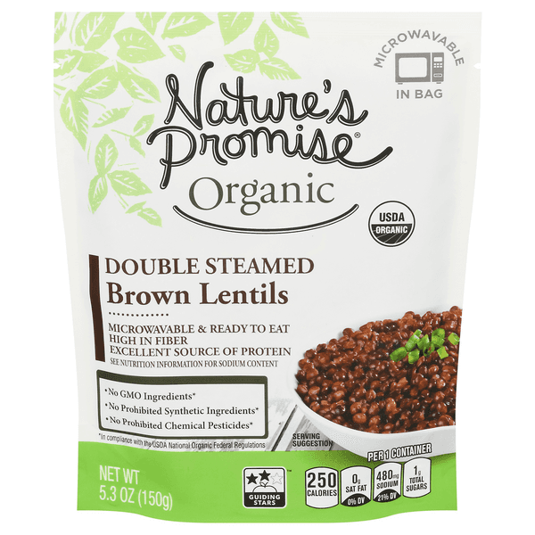Nature'S Promise Organic Double Steamed Brown Lentils