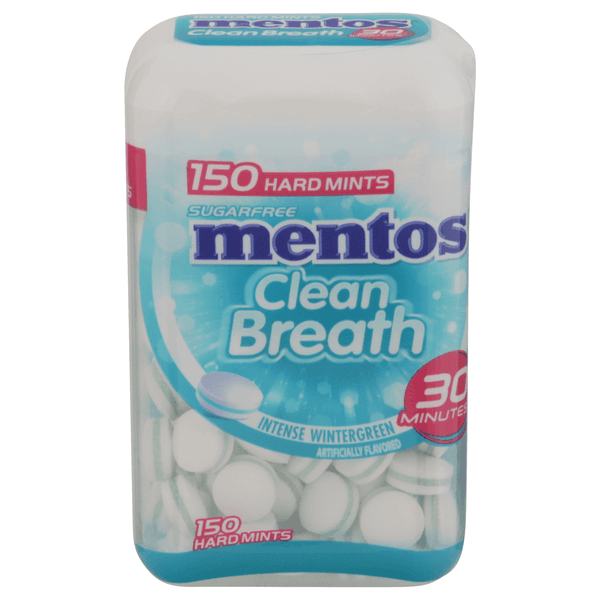 Mentos Sugar Free Clean Breath Hard Mints Intense Wintergreen