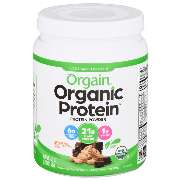 Orgain Plant-Based Organic Protein Powder, Chocolate Peanut Butter Flavor