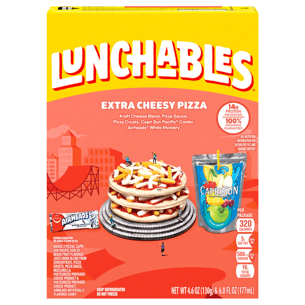 Lunchables Extra Cheese Pizza Meal Kit With Capri Sun & Airheads Candy