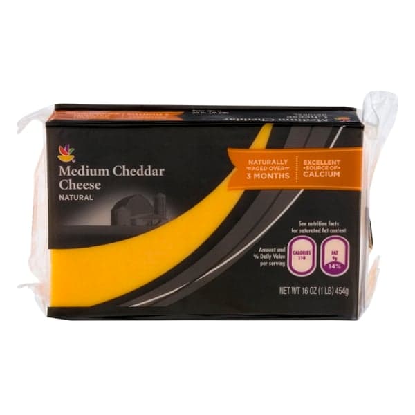Stop & Shop Natural Aged Medium Yellow Cheddar Cheese Block