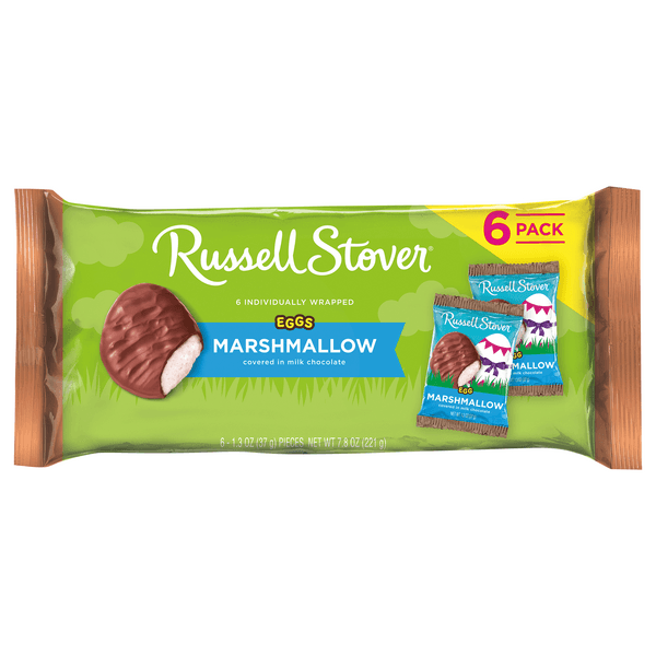 Russell Stover Eggs Marshmallow In Milk Chocolate Easter Candy