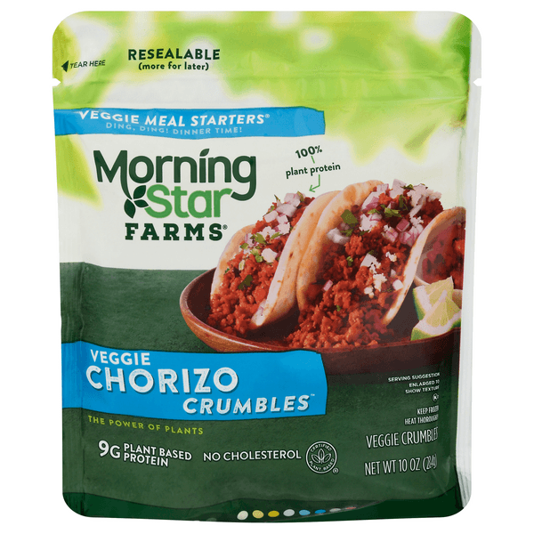 Morningstar Farms Crumbles Plant Based Protein Vegan Meat Meatless Chorizo