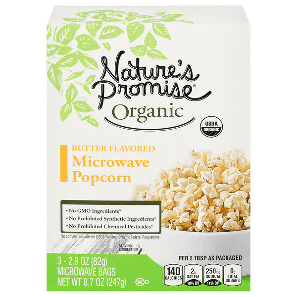 Nature'S Promise Organic Microwave Popcorn Butter Flavored