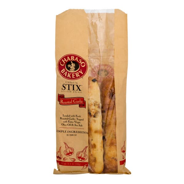 Chabaso Bakery Ciabatta Roasted Garlic Stix All Natural