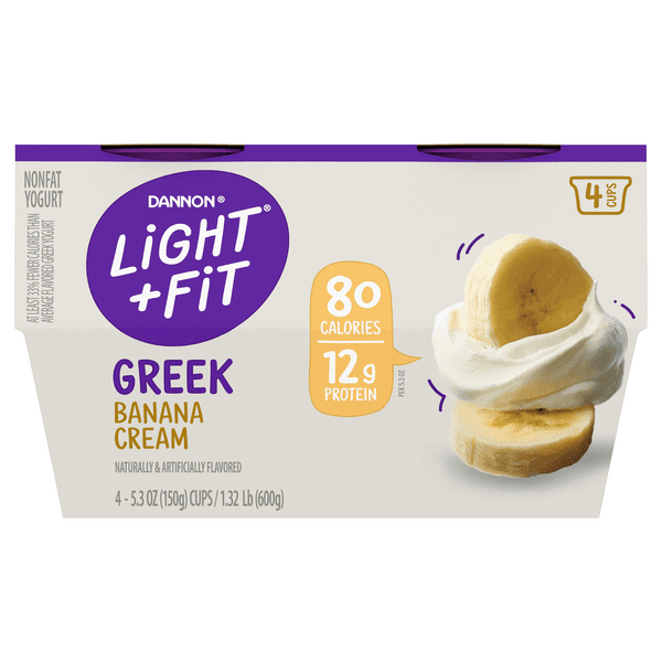 Light + Fit Nonfat Gluten Free Banana Cream Greek Yogurt