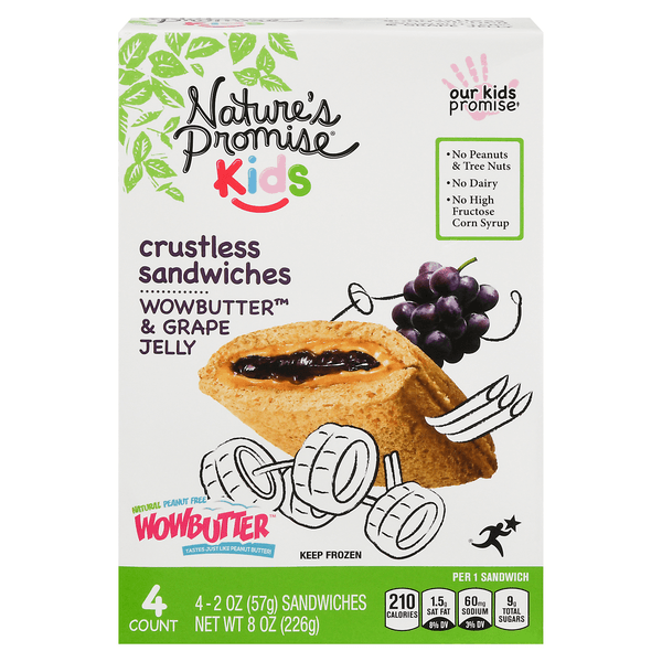 Nature'S Promise Kids Crustless Sandwiches Wowbutter & Grape Jelly