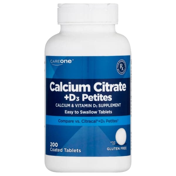 Careone Calcium Citrate + D3 Petites Coated Tablets Gluten Free