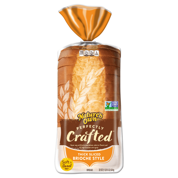 Natures Own Perfectly Crafted Brioche Style Bread Thick Sliced Non-gmo Brioche Bread