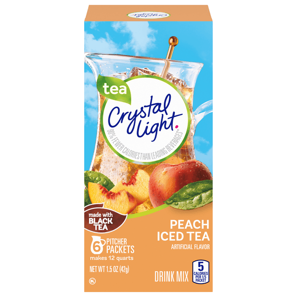 Crystal Light Peach Iced Tea Artificially Flavored Powdered Drink Mix Pitcher