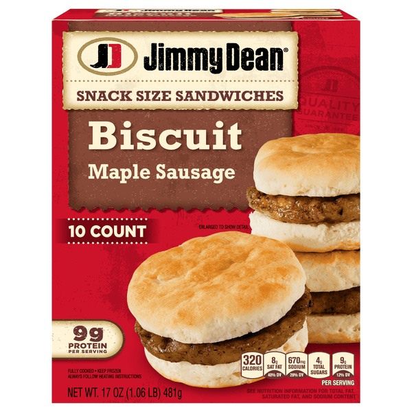 Jimmy Dean Snack Size Biscuit Sandwiches Maple Sausage