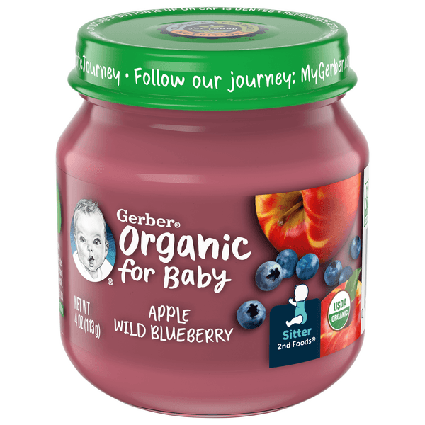 Gerber Organic 2Nd Foods Baby Food Apple Wild Blueberry