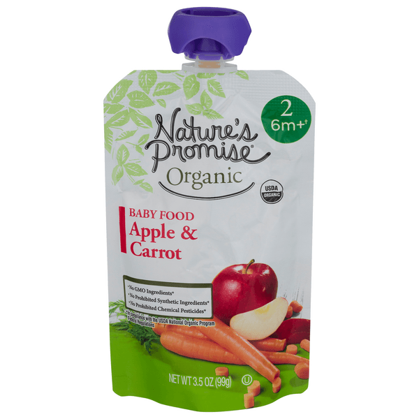 Nature'S Promise Organic Stage 2 Baby Food Apple & Carrot