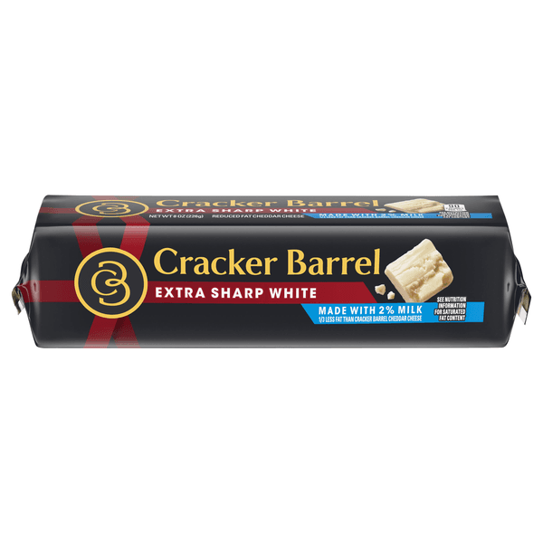 Cracker Barrel Cheddar Cheese Extra Sharp White 2% Reduced Fat Chunk