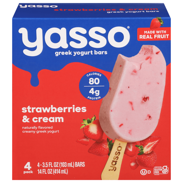 Yasso Strawberries And Cream  Greek Yogurt Bars