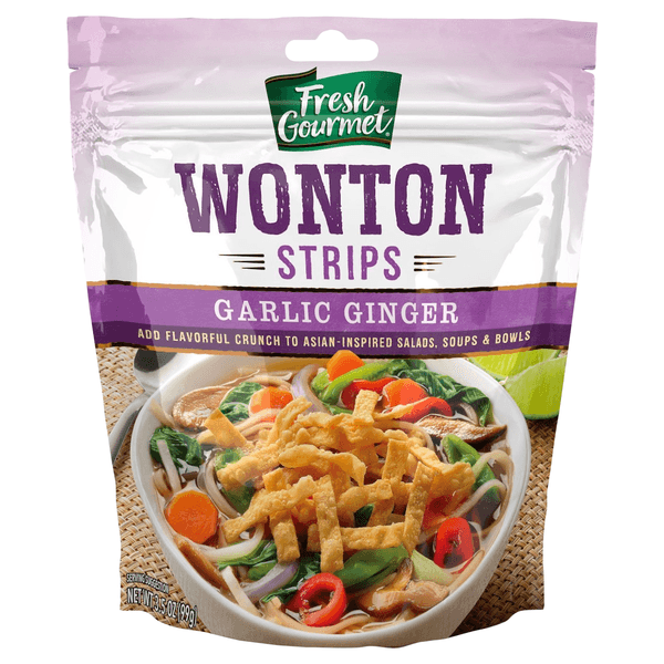 Fresh Gourmet Crunchy Toppings Wonton Strips Garlic Ginger