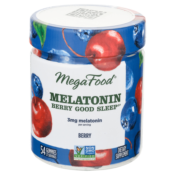 Megafood Melatonin Berry Good Sleep Supplement Vegan Non-Gmo Gummies