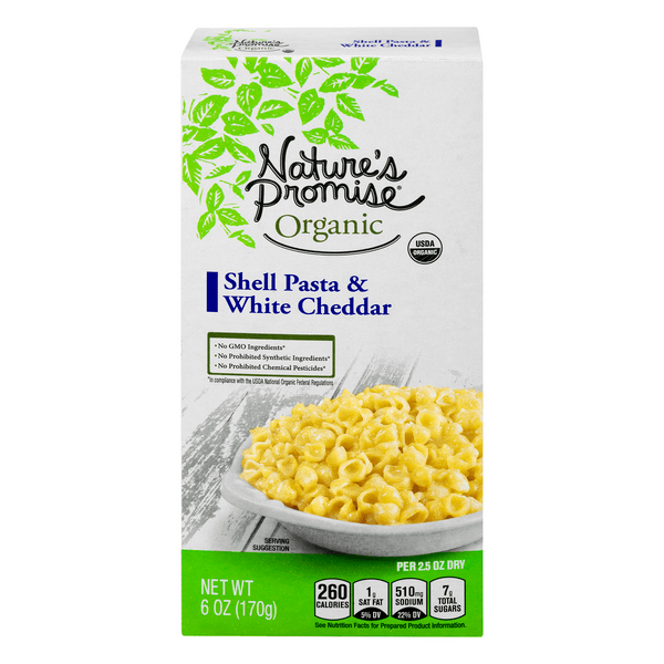 Nature'S Promise Organic Shell Pasta & White Cheddar
