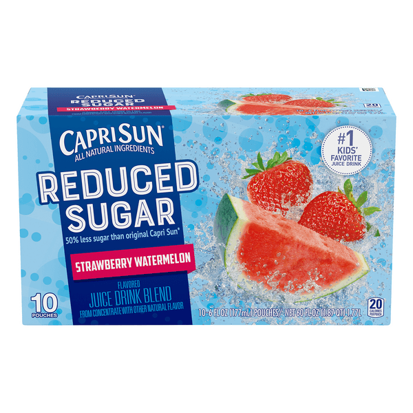 Capri Sun Strawberry Watermelon Juice Drink Reduced Sugar