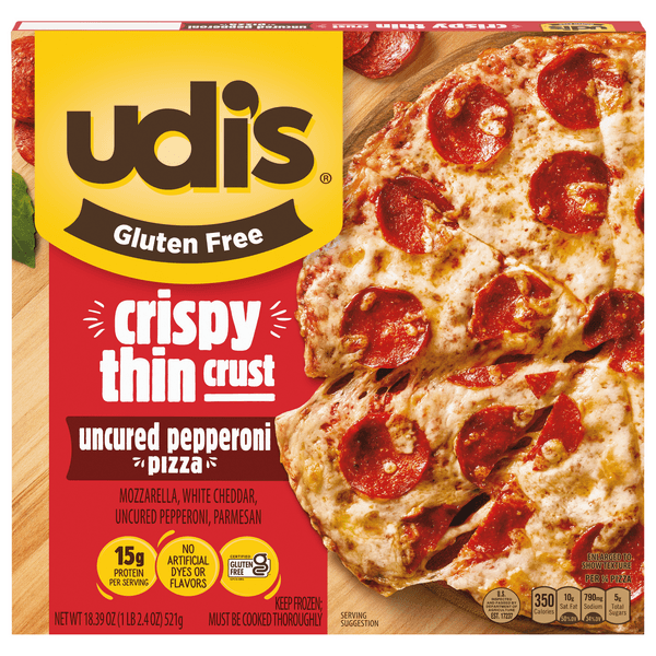 Udis Gluten Free Foods 12" Uncured Pepperoni Pizza