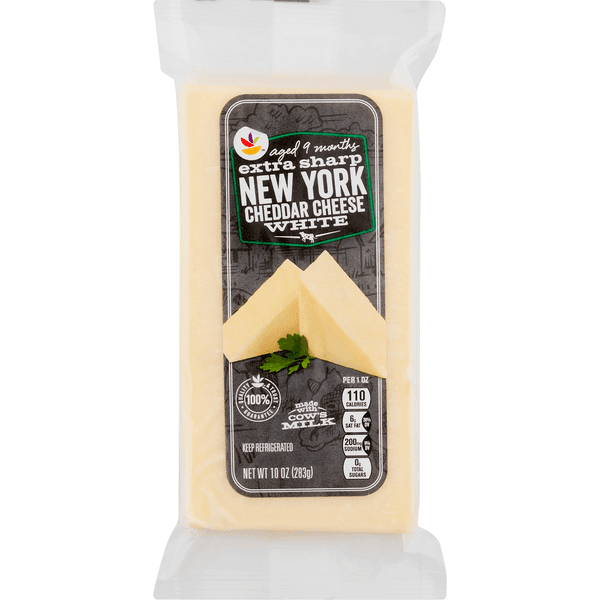 Stop & Shop New York Cheddar Cheese White Extra Sharp Chunk Aged 9 Months