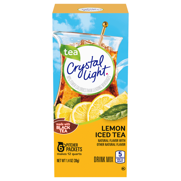 Crystal Light Lemon Iced Tea Naturally Flavored Powdered Drink Mix Pitcher
