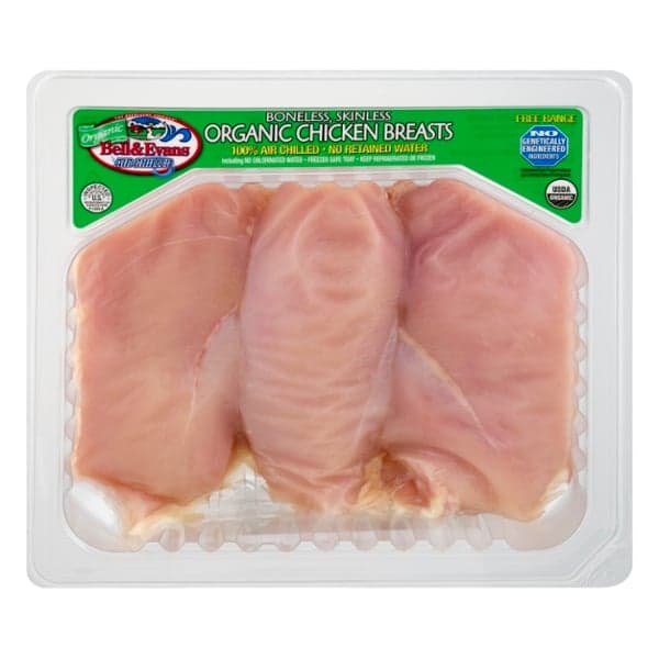 Bell & Evans Air Chilled Organic Boneless Skinless Chicken Breasts Fresh