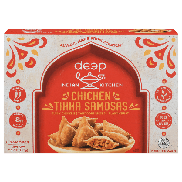 Deep Indian Kitchen Samosas, Chicken Tikka, Medium Spice