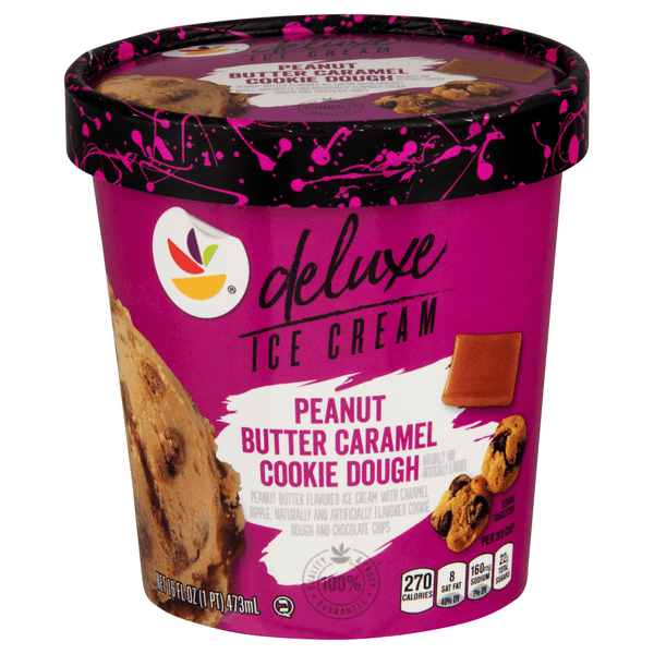 Our Brand Deluxe Peanut Butter Caramel Cookie Dough Ice Cream